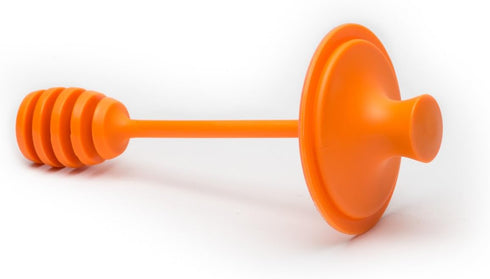 Jarware Orange Honey Dipper Lid for Regular Mouth Mason Jars, 16-Ounce