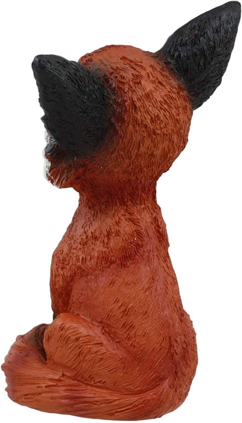 Mulandd YTC Brown and Black Smiling Fox TeeHee Themed Decorative Figurine Statue