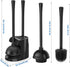 Toilet Plunger and Brush Set, Heavy Duty Silicone Toilet Brush with Ventilated Holder for Bathroom Cleaning