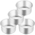 E-far 4 Inch Small Cake Pan Set of 4, Stainless Steel Mini Round Baking Pans, Non-Toxic & Healthy, Dishwasher Safe