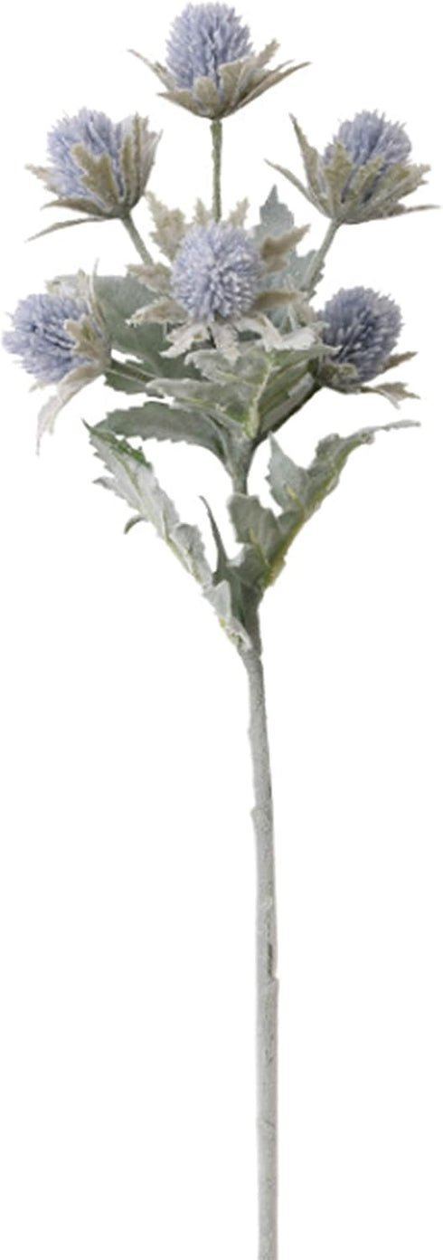 3 Pack Artificial Thistle Flowers, Faux Eryngiums Floral Tree Picks for Garden Wedding Prom Party Bouquet