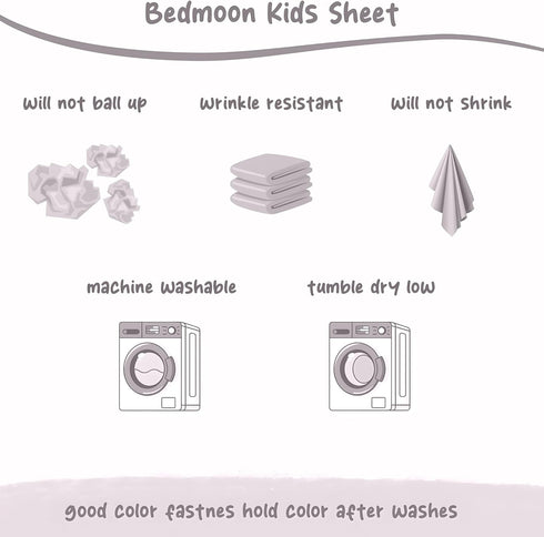 Set, 4-Piece 15 Inches Sets Softan Kids Bed Sheet Full Size Sheets, Microfiber Fitted Sheet with Deep Pocket and Corner