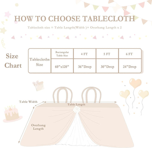 Fanqisi Ivory Lace Tablecloth 60x120 Inches, Classic Wedding Lace Overlay Party Table Cover for Decoration