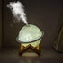 Moon Lamp Humidifier, 2 in 1 Night Light & Humidifier with USB Recharge, 3 Colors 3D LED Moon Light with Stand,