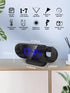 Projection Alarm Clock 2024 with 180° Rotatable Projector for Bedroom Ceiling, Clear LED Display and USB Charger