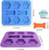 3 Pcs Silicone Molds, Puppy Dog Paw & Bone Shaped 2 in 1, 8-Cavity Baking Pans, Reusable Ice Candy Trays (Pink, Blue,