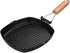 Non-stick Grill Pan, 24cm Folding Handle for Meat, Fish, and Vegetables for All Heat Sources