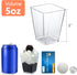 5 oz 100 Pack SHOPDAY Plastic Dessert Cups Small Clear Square Parfait Cups with Spoons, Mini Plastic Tumbler Serving