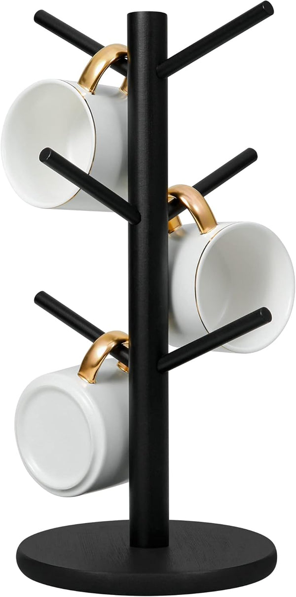 MyLifeUNIT Mug Holder Tree, Coffee Cup Holder with 6 Hooks for Kitchen, Office, Black