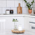 Set 3 Counter 9.5/6/4 Inches Peohud of Wood Risers for Display, Farmhouse Wooden Pedestal Stand, Distressed Stool Plant