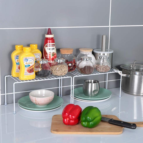 yaenoei White,Set 2 Kitchen Shelves, Cabinet Organization Mini Storage Shelf