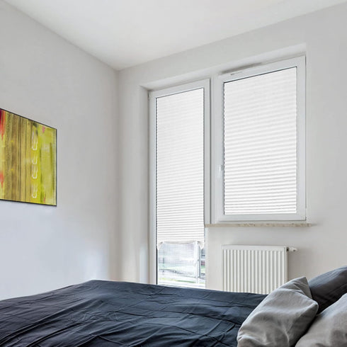 Pleated Window Shades, Temporary Cordless Light Filtering Blinds, Room Darkening Shades for Office, 24 x 59 Inch