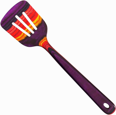 12-1/2" Wooden Slotted Spatula from Baltique Waikiki Collection, Safe for Nonstick Cookware