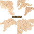 4-Pack, 12x12cm/4.72"x4.72" MUXSAM Wood Carved Onlay Appliques, Unpainted Wooden Corner Carving Decals, Furniture Decor