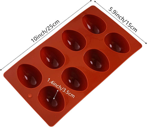 Haakong 8 Set 2 (2, Cavity Silicone Egg Molds of for Easter Silicone Egg Pan Baking Supplies for Cake Decorating
