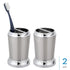 Counters-Set 2 Pack 2, iDesign Stainless Steel Bathroom of Toothbrush Holder, of Brushed/Chrome Split Finish