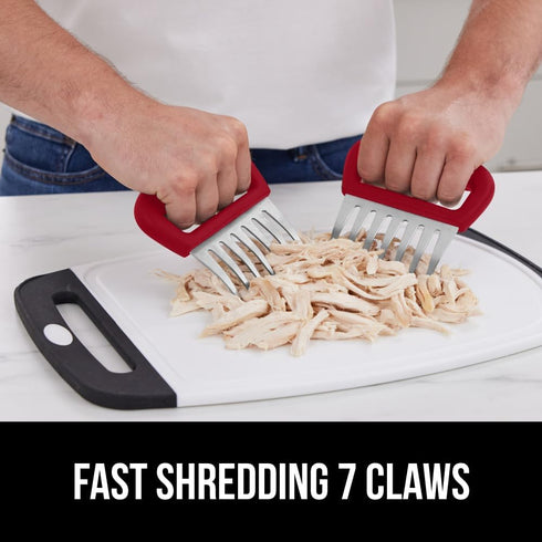 Gorilla Grip Oversized Stainless Steel Meat Shredder Claws for Shredding Chicken, Pulled Pork, and Meats