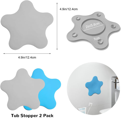 2 Pack Bathtub Stopper Tub Drain Plug Stopper, Adorable Universal Silicone Bath Drain Cover, Kids Tots Babies Gift