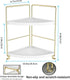 2-Tier Counter Countertop Makeup Perfume Organizer, Bathroom Corner Shelf Vanity Bedroom Storage Tray,Kitchen Spice