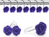 12 PCS Decorative Anti Rust Shower Curtain Hooks, Rose Design Shower Curtain Rings (Purple)