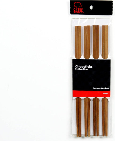 Chef Craft Select Bamboo Chopsticks, 4 Piece Set, Natural