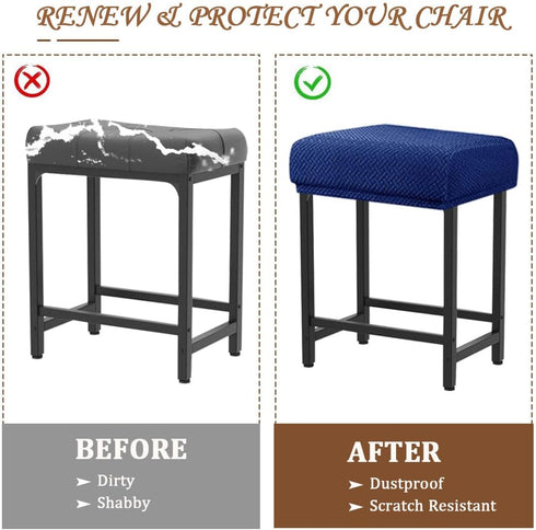 Levoberg Counter Counter Set 2 Bar Stool Cover Rectangle Stretch Height Barstool Slipcovers Rectangular Vanity Stool