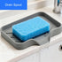 4.7" 3.6") Sponge Holder with Drain Spout, Silicone Sponge Tray for Kitchen Sink, Rubber Soap Dish for Shower Bathroom