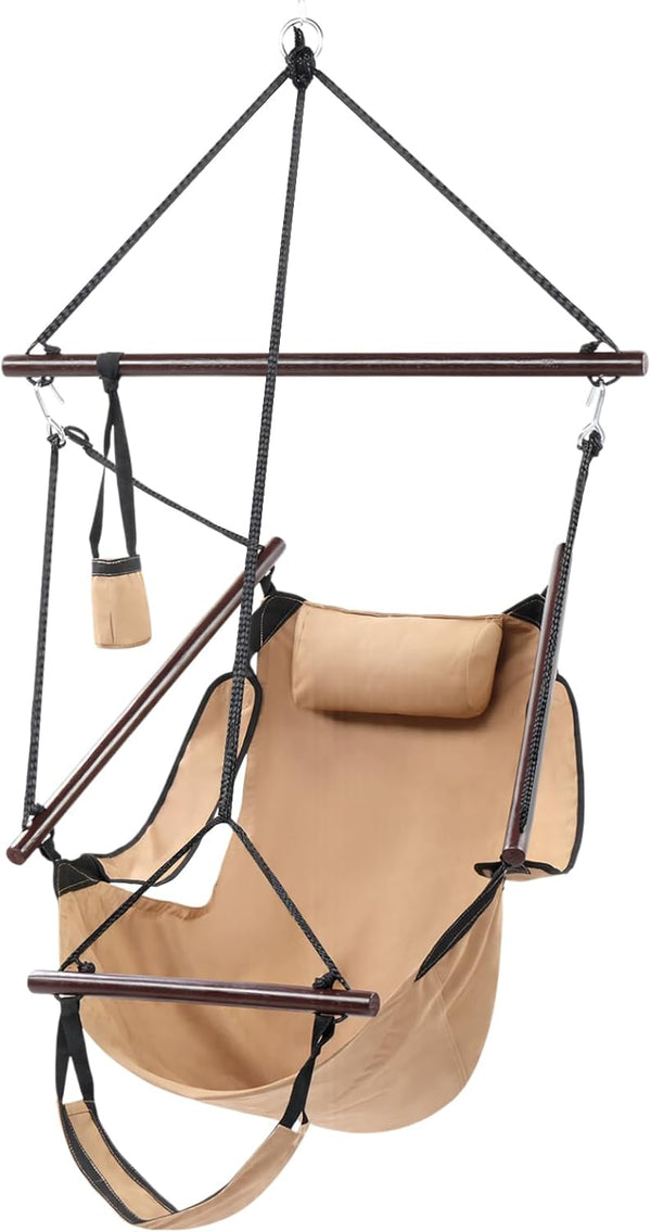 ONCLOUD Upgraded Unique Hammock Hanging Sky Chair, Air Deluxe Swing Seat with Rope