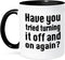 3dRose Have you Tried Turning it on and Off Again IT Mug, 1 Count, Black