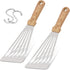 HaSteeL 12.5In Stainless Steel Fish Spatula, Heavy Duty Slotted Turner with Plastic Handle, 2Pcs for Grilling Cooking