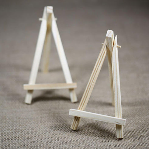 SK 12pcs Mini Wooden Easels Display Stand, 6 Inch Photo Painting Portable Tripod Holder