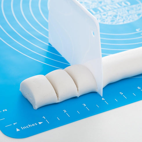 LIMNUO Silicone Baking Mat - Extra Thick Large Non Stick Pastry Mat Sheet for Dough, Blue, M-16''(W)*20''(L)
