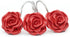 BEAVO Shower Curtain Hooks, Decorative Rustproof Resin Rose Flower Shower Hooks, Set of 12 (Red)