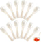 Mother of Pearl Caviar Spoons - 12 Pieces with Round Handle for Caviar, Egg, Ice Cream Serving