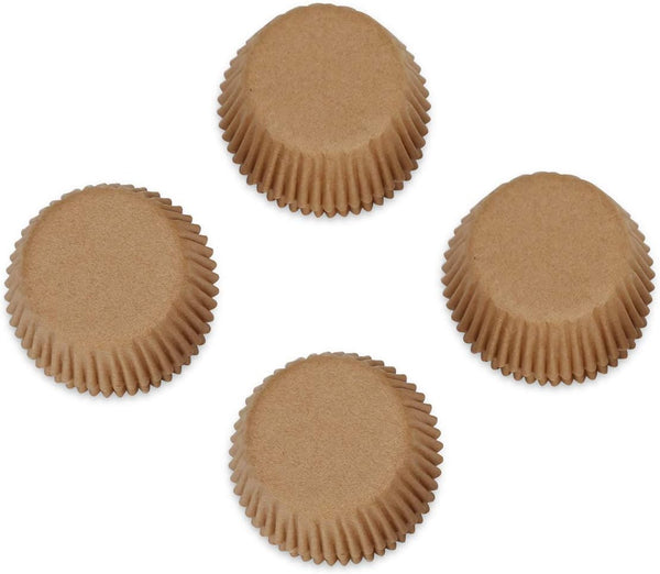 Gifbera Natural Mini Cupcake Liners, Odorless Greaseproof Paper Muffin Baking Cups, 300-Count, Natural Color
