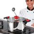 Stainless Steel Hooked Handle Ladle Set - 5 Pcs with Pouring Rim for Kitchen Cooking Soup Sauce