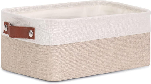 DULLEMELO Small Storage Basket for Organizing, Collapsible Fabric Basket for Shelves, Closets, Laundry, Decorative Gift
