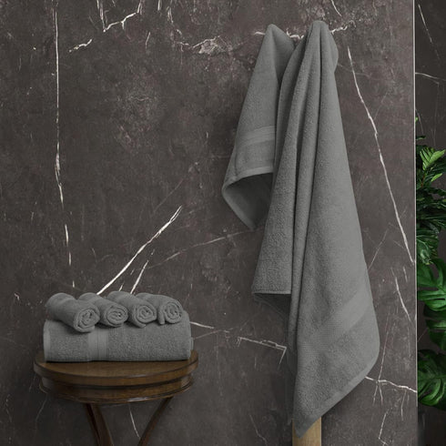 8 Set, 2 2 4 600 100% Avalon Towels Luxury Piece Grey Towels Bath Towels, Hand Towels and Washcloths, GSM Ring Spun