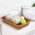 Yarlung 2 Pack Poly Wicker Woven Bread Basket, 15.7 Inch Rectangular Food Serving Holders for Kitchen, Brown
