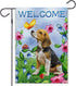 Welcome Dog Garden Flag, Vertical Double Sided Burlap Flower Summer Yard Outdoor Decor (12.5 x 18, Welcome Dog)