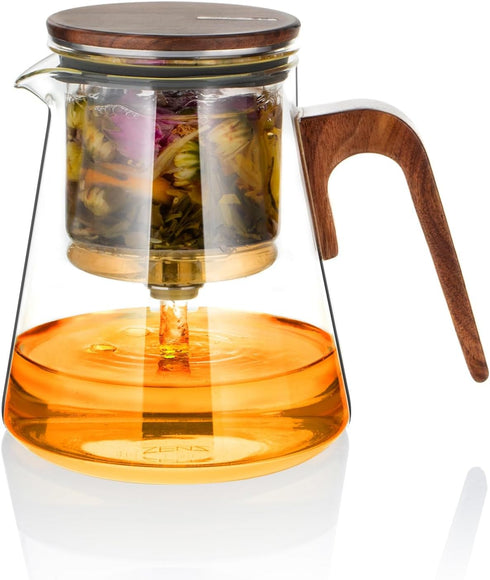 ZENS Magnetic Tea Pot, Enchanted Glass Teapot with Infuser and Magnetic Suction