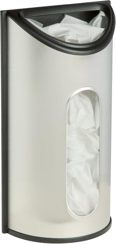 Honey-Can-Do Stainless Steel Plastic Bag Saver & Trash Bag Dispenser, Wall-Mounted Plastic
