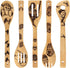 Star War Burned Wooden Spoons Utensil Set, Natural Bamboo Kitchen Cooking Serving Utensils
