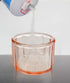 3 1/2" 4" HOME-X Depression Style Pink Glass Salt Cellar with Lid, Retro Kitchen Decor, Wedding Gift - H x D