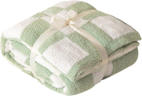 Cozy Queen90"X90") Ultra Soft Buffalo Checkerboard Grid Fluffy Microfiber Queen Size Bed Blanket Checkered Knitted