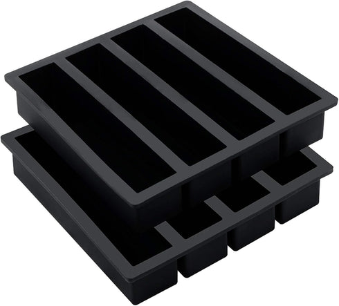 Webake Silicone Ice Cube Trays Butter Mold Set of 2, Easy Release Long Ice Cube Sticks for Cocktail