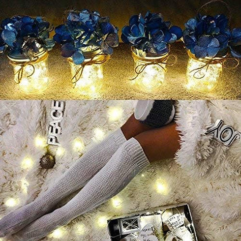 YKB 6 PCS LED Starry Fairy Lights with 20 Micro LEDs on 3.3FT/1m Copper Wire, Warm White, 2xCR2032 Batteries