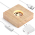 Facmogu Wooden LED Lights Display Stand, Multicolor Premium Rubber Wood, 6 LED for Selenite Tower and 3D Laser Crystal