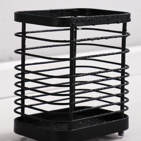 Black Wire Utensil Holder for Kitchen Counter, Tool Utensil Holder for Cooking Spatula Spoon