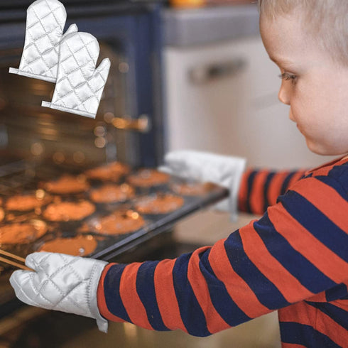 3 Pack 4-12 (7"x4.7", DOERDO Kid Oven Mitts for Children Heat Resistant Kitchen Mitts and Hot Pads, Great for Cooking